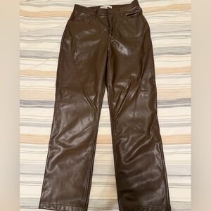 Abercrombie & Fitch women's faux Dark Brown Leather Pants